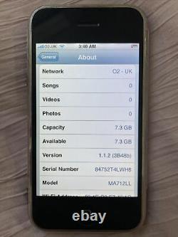 Apple iPhone 1st Generation 8GB Black A1203 1.1.2 Jail brake Firmware RARE
