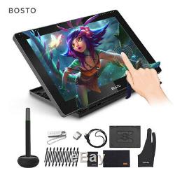 BOSTO 15.6Inch LCD Graphics Drawing Tablet Display USB Touchscreen H-IPS With Pen