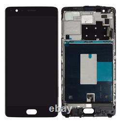 Black LCD Touch Screen Digitizer Assembly with Frame For OnePlus 3 3T A3000 3003