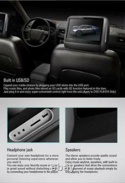 Black Pair 9 Touch Screen Headrest LCD Car Monitor DVD Usb Player No Headphones