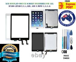 COMPLETE LCD+TOUCH SCREEN DIGITIZER REPLACEMENT FOR iPad 2 3 4 Air 1 2 MINI 4
