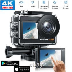 Campark 4K Action Kamera Sport Cam 20MP WLAN EIS LCD Touchscreen 40M Wasserdicht