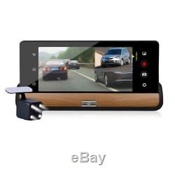 Car Cam Dual Dash Camera Driving Recorder GPS Navigation 7 In LCD Android WiFi