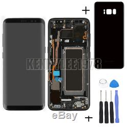 For Samsung Galaxy S8 G950F G950 LCD Display Touch Screen + Rahmen Schwarz+Cover