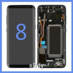 For Samsung Galaxy S8 G950F LCD Display Touch Screen Digitizer Frame Black