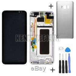 For Samsung Galaxy S8 SM-G950F G950 LCD Display Touch Screen Rahmen Silber+Cover
