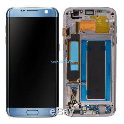 Lcd Display Touch Screen+Telaio Per Samsung Galaxy S7 Edge SM-G935F Coral Blue