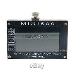MINI600 HF/VHF/UHF Antenna Analyzer 0.1-600MHZ with 4.3 TFT LCD Touch Screen paDE