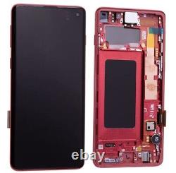 Service Pack Lcd For Samsung Galaxy S10 SM-G973F Display Touch Screen Red Org