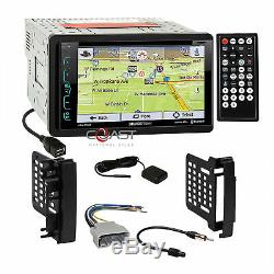 Soundstream DVD GPS Bluetooth Stereo Dash Kit Harness for Chrysler Dodge Jeep