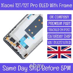 Xiaomi 12T/12T Pro Replacement OLED LCD Display Screen Touch Digitizer + Frame