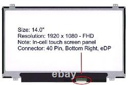 14 Compatible Pour Dell Latitude 5490 5491 Écran Tactile D'ordinateur Portable Fhd Led LCD 60hz