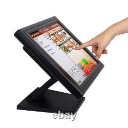 15 Moniteur à écran tactile LCD VGA POS Affichage Kiosque tactile Restaurant Commerce de détail