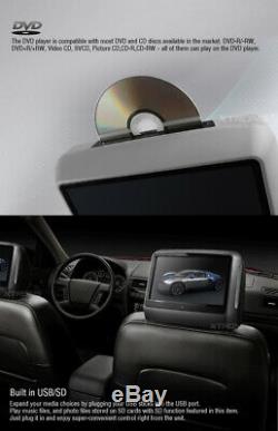 2020 Gris Double 9 Car LCD Moniteur Numérique À Écran Tactile Têtière Lecteur DVD Usb