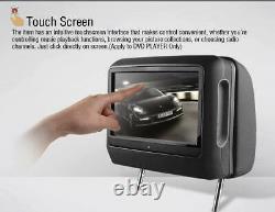 Black Pair 9 Touch Écran Appuie-tête LCD Moniteur De Voiture DVD Usb Lecteur Pas D'écouteurs