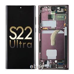 Écran LCD de remplacement avec écran tactile pour Samsung Galaxy S22 Ultra avec cadre