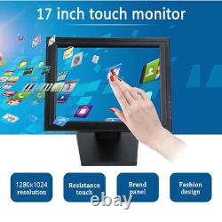 Écran LCD tactile commercial de 17 pouces avec support POS multi-position pour PC/POS