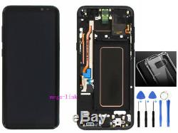 Ecran Tactile Ecran LCD Pour Samsung Galaxy S8 Plus G955f Avec Cadre Noir + Etui