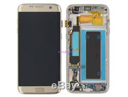 Ecran Tactile LCD + Cadre Pour Samsung Galaxy S7 Edge G935f Oro + Coque + Outil