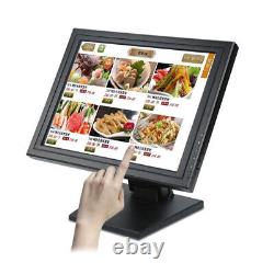 Écran tactile 15 pouces avec moniteur USB LCD VGA et support POS pour commerce de détail et restaurant