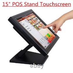 Écran tactile 15 pouces, moniteur tactile TFT, moniteur LCD pour restaurant, magasin de détail + support POS