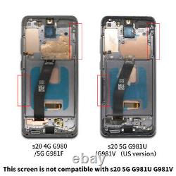Écran tactile LCD OLED de remplacement pour Samsung Galaxy S20 / S20 FE + cadre