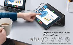 Écran tactile portable de jeu avec batterie de 15,6 pouces et résolution 1080P, affichage LCD.