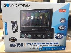 Nouveau Soundstream 1 Din Vr-75b Lecteur DVD / CD / Mp3 Flip Up 7 LCD Bluetooth Usb Aux