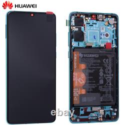 Original Huawei P30 Oled LCD Display + Écran Tactile Bildschirm Aurora Blau Blue