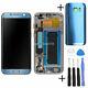 Pour Lcd Samsung Galaxy S7 Bord G935f Écran + Écran Tactile + Cadre + Couvercle Bleu + Corail