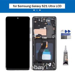 Pour Samsung Galaxy S21 Ultra Assemblage de l'écran LCD tactile et du numériseur avec cadre