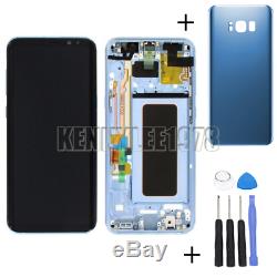 Pour Samsung Galaxy S8 G950f LCD Écran Tactile Digitizer + Cadre + Couverture Bleu