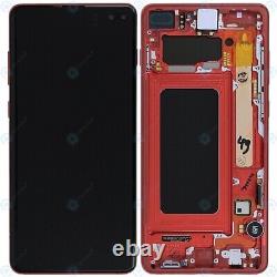 Service Pack LCD pour Samsung Galaxy S10 SM-G973F Écran tactile Rouge Org