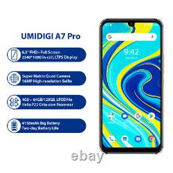 Umidigi A7 Pro 4go+64 Go /128 Go Smartphone 6.3 Factory Unlocked 2sim Android 10